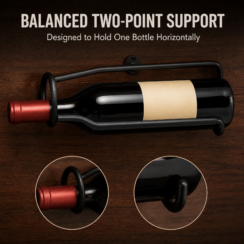 Wine Beer Restaurant - Wall‑Mounted Metal Wine Rack Modern European