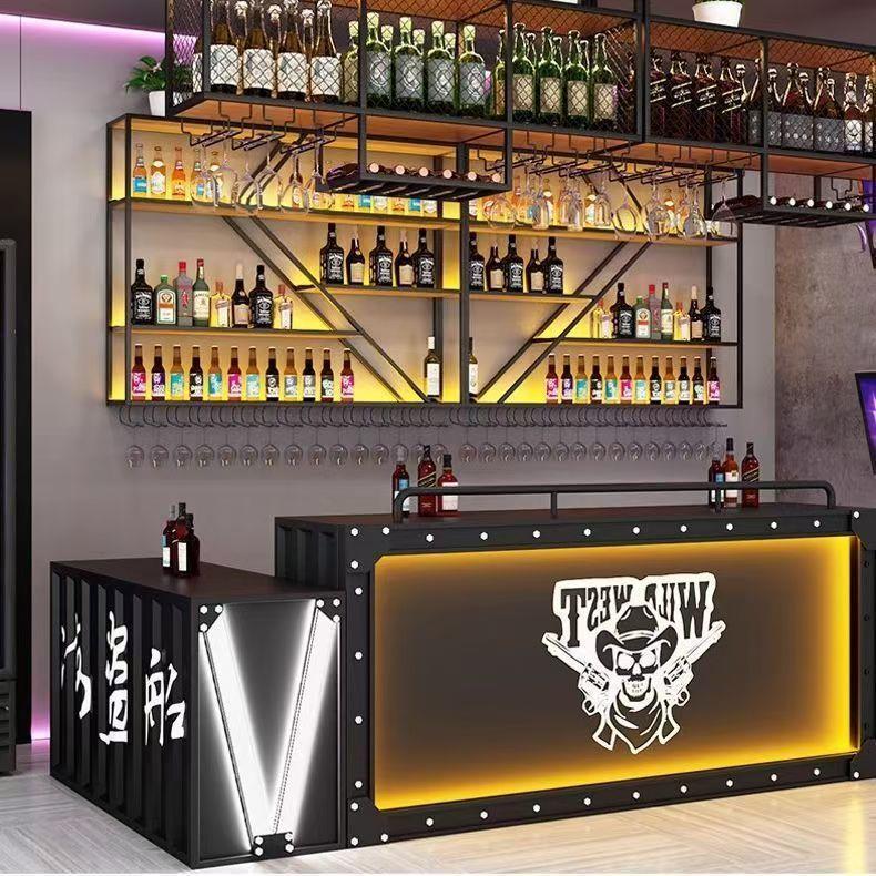 Wine Beer Restaurant - Wall hanging wine rack Wall luminous