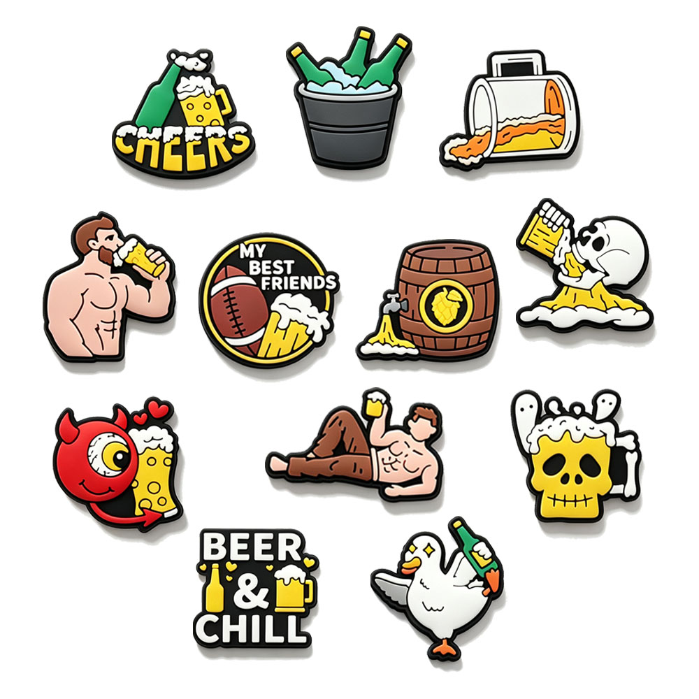 Wine Beer Best - Funny Beer Theme Shoe CharmsCartoon Duck