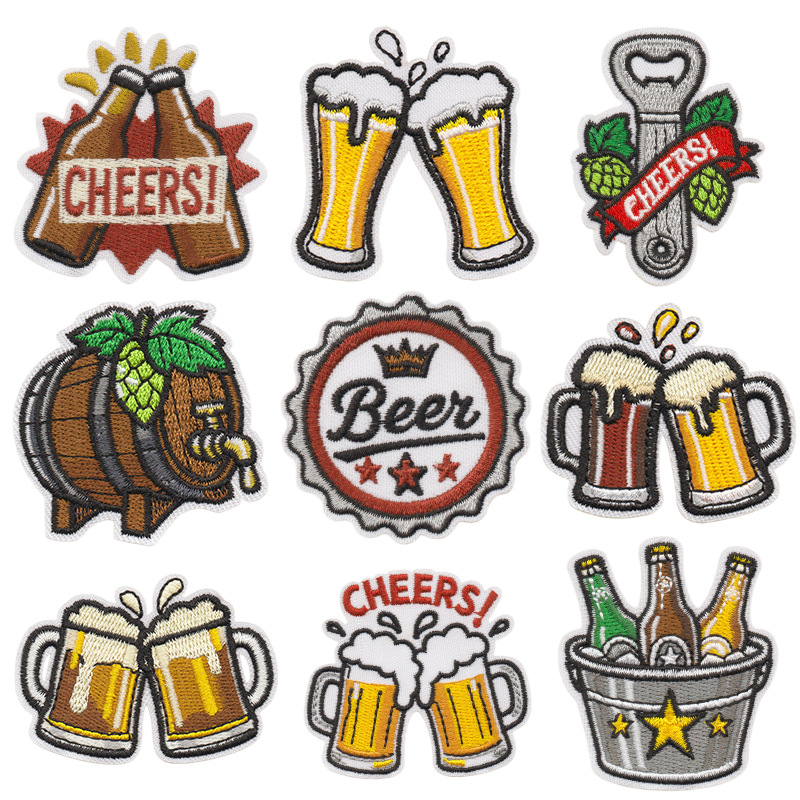 Is Wine And Beer Difference - Creative Beer Element Embroidery Patch Bottle
