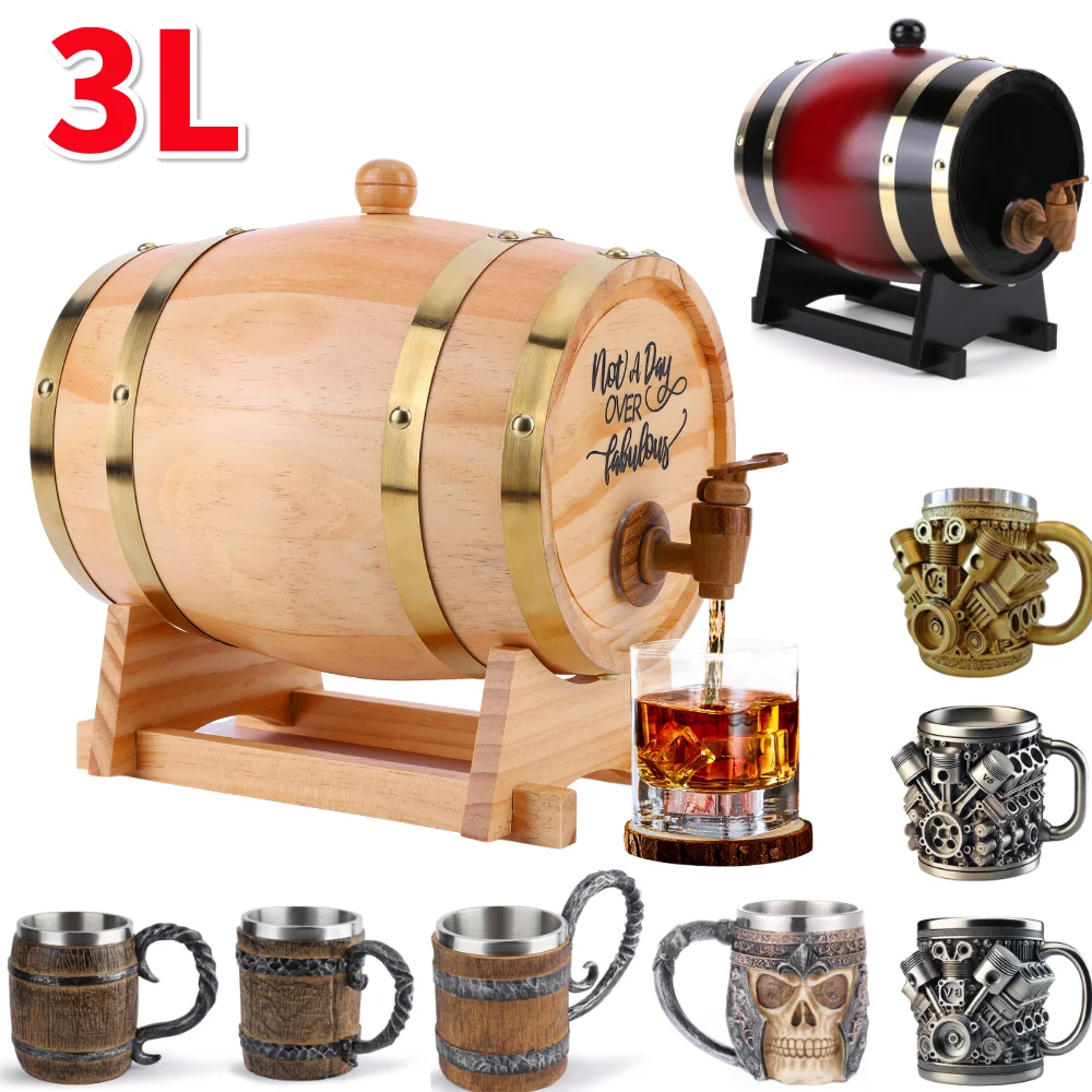 3L Wooden Whiskey Barrel with  - Wine Beer Rum recension och pris