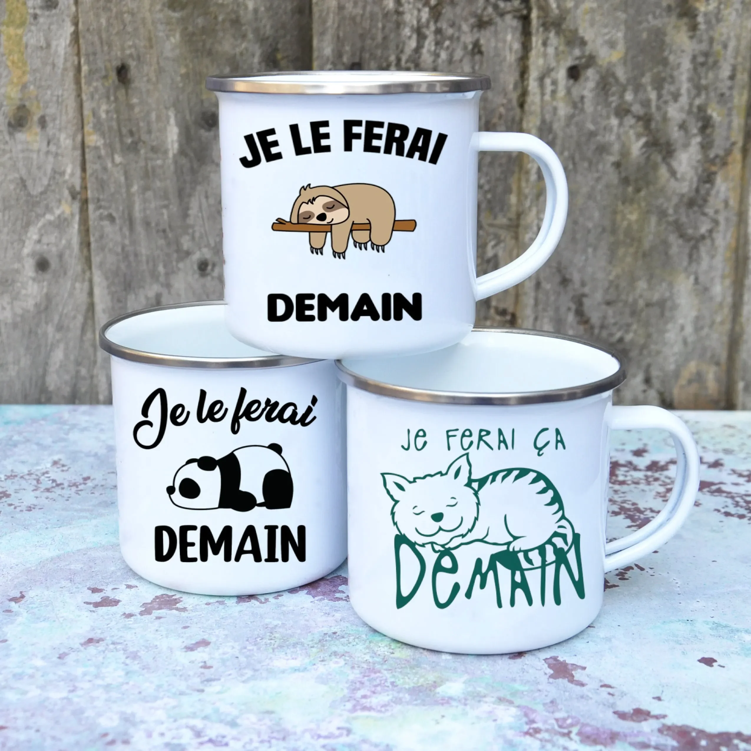 Cute Enamel Coffee Mug French  - Wine Beer Best recension och pris