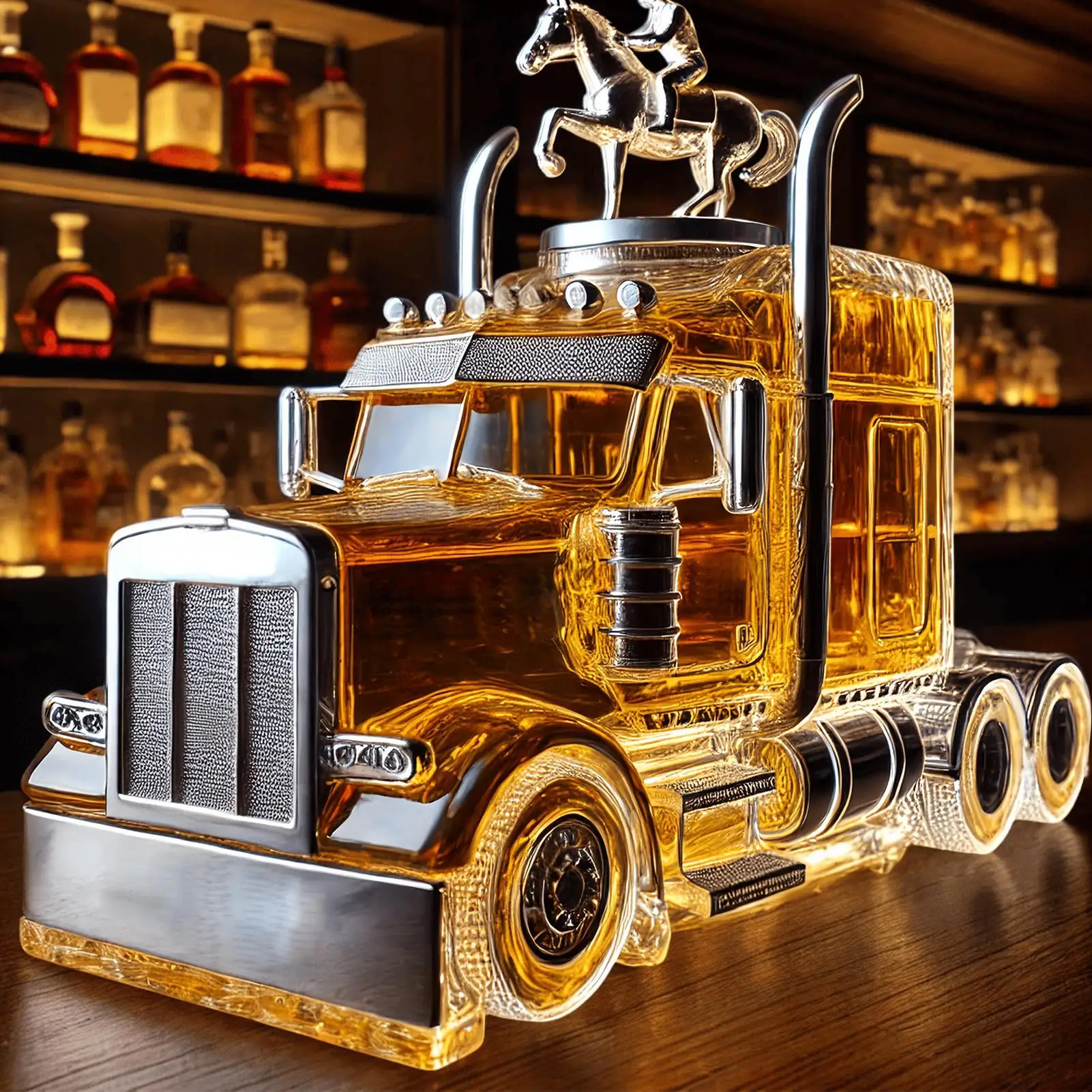 Car Glass Wine Bottle Half Tru - Wine Beer Truck recension och pris