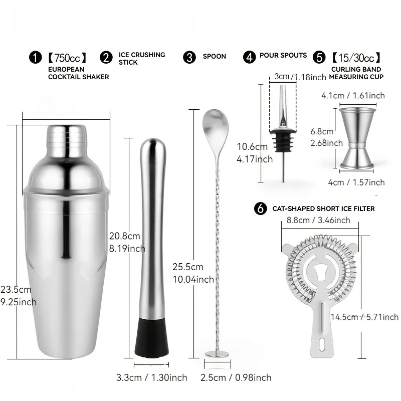 Stainless Steel Cocktail Shake - Muddler Cocktail Bar recension och pris