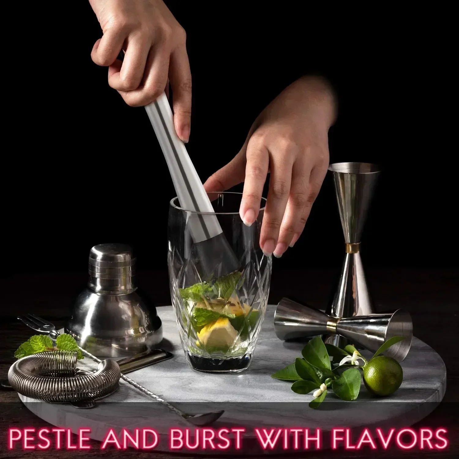 Stainless Steel Cocktail Muddl - Muddler Cocktail Bar recension och pris